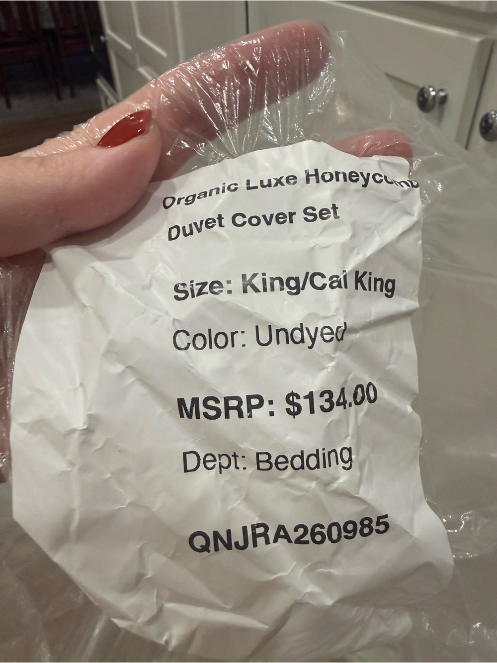 Quince Organic Luxe Honeycomb King Cal King Duvet Cover Set NWT Undyed - Picture 5 of 5